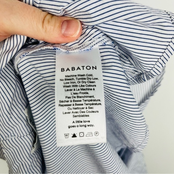 Aritzia Babaton Blue Striped Wrap Blouse - Picture 5 of 6